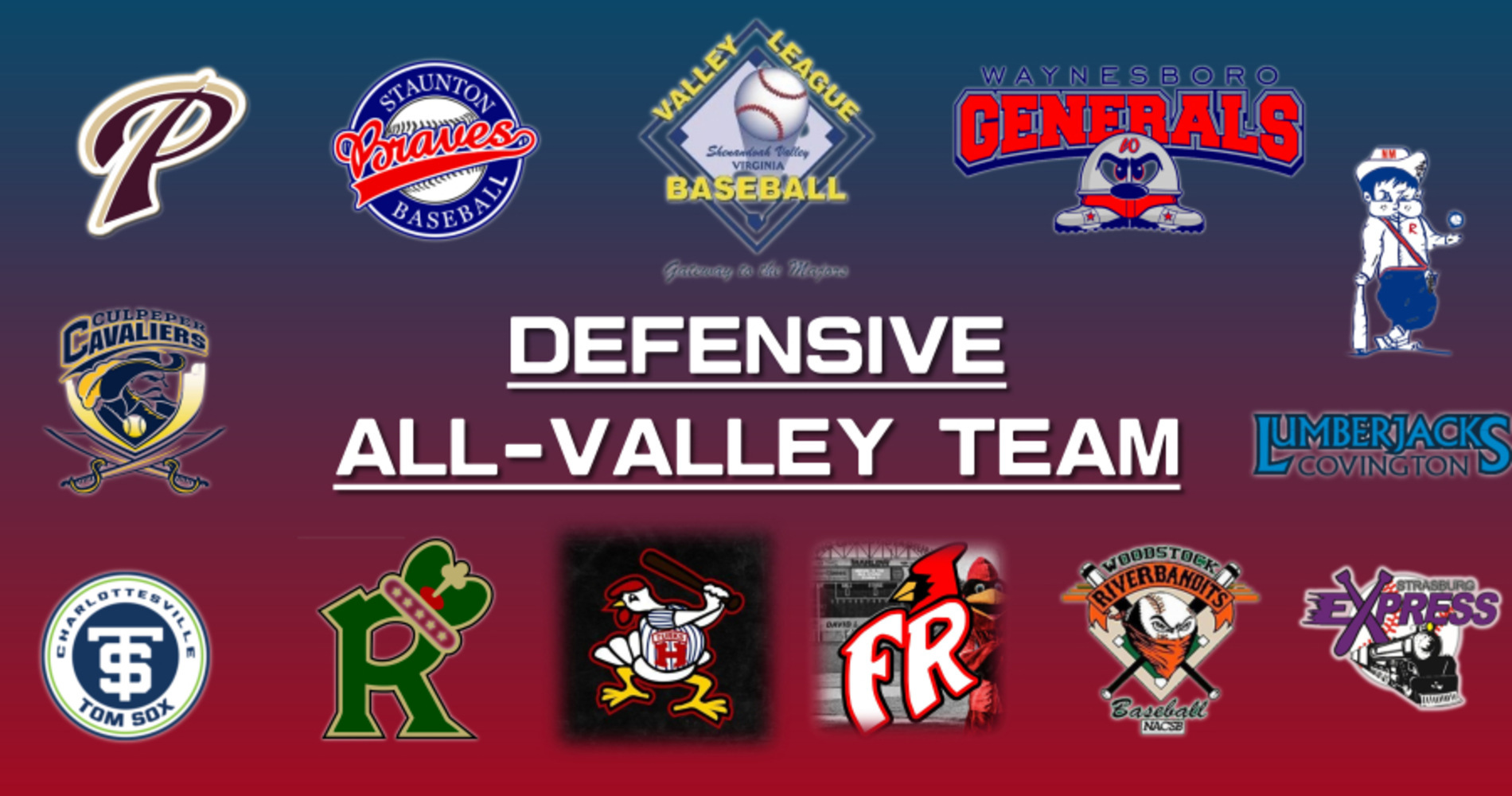 Defensive AllValley Team and Defensive MVP Valley League Baseball