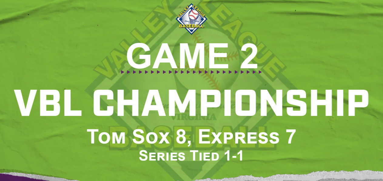 Tom Sox Even Series With 8-7 Walk-Off Win