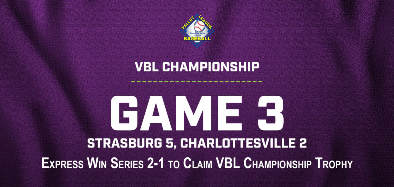Strasburg Wins Valley Baseball League Title