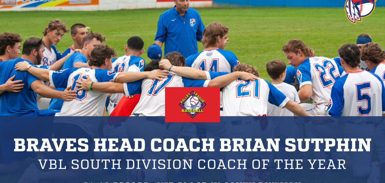Braves’ Sutphin Named South Division Coach of the Year